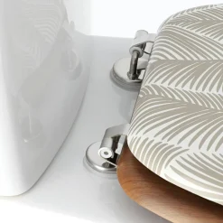 Accessoire Wc|TENDANCE Abattant WC 18 pouces façon bois acacia Rustique Mimétisme Marron