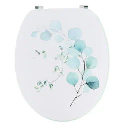 Accessoire Wc|TENDANCE Abattant WC 18 pouces MDF Aquarelle Bleu