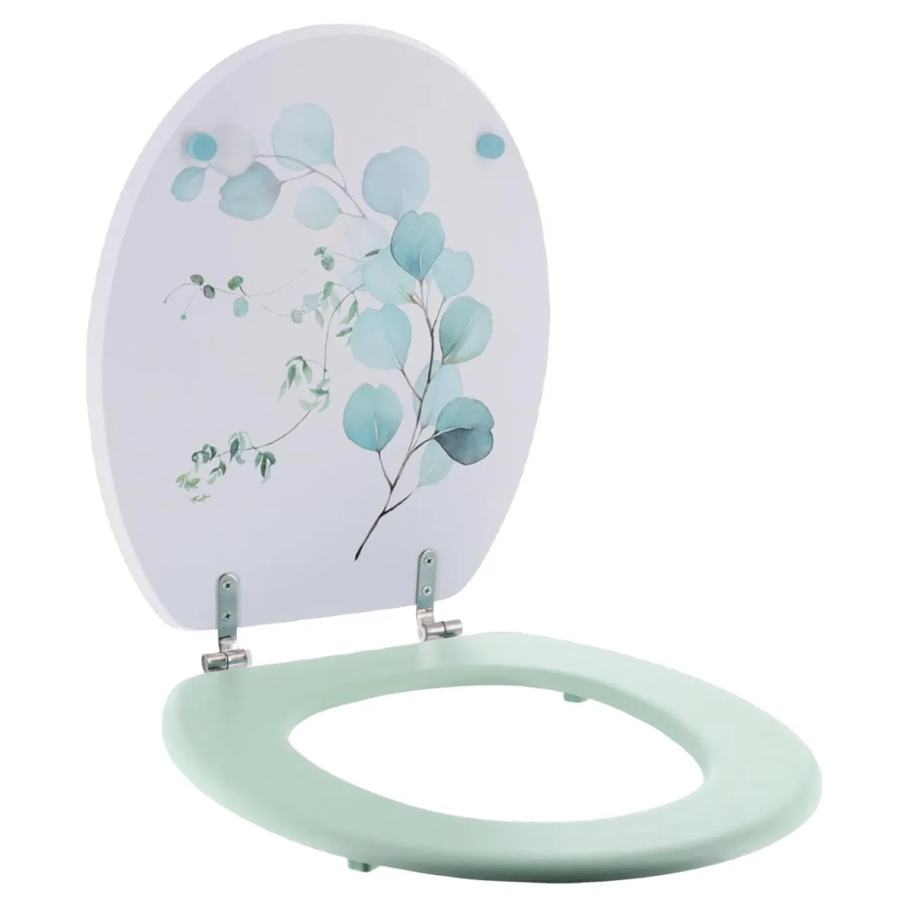 Accessoire Wc|TENDANCE Abattant WC 18 pouces MDF Aquarelle Bleu