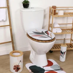 Accessoire Wc|TENDANCE Abattant WC 18 pouces MDF Bucolique Multicolore
