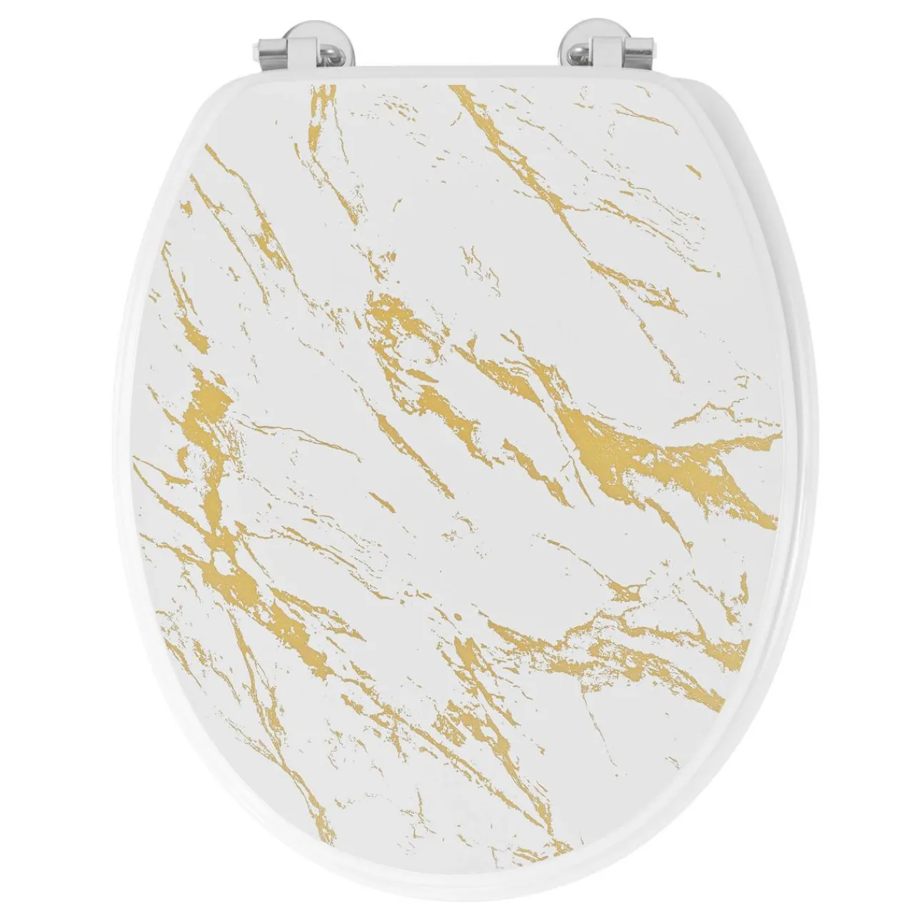 Accessoire Wc|douceur d'intu017drieur Abattant WC 18 pouces MDF effet marbre Aquamarbre Blanc