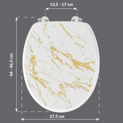 Accessoire Wc|douceur d'intu017drieur Abattant WC 18 pouces MDF effet marbre Aquamarbre Blanc