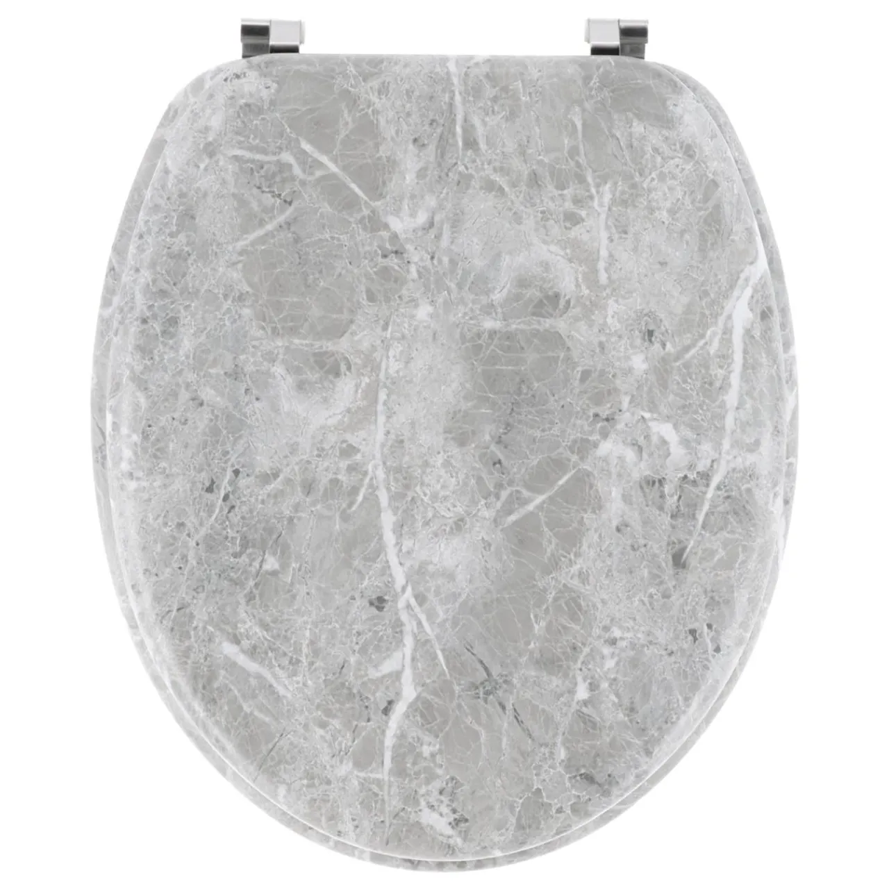 Accessoire Wc|TENDANCE Abattant WC 18 pouces MDF Façon Marbre Gris