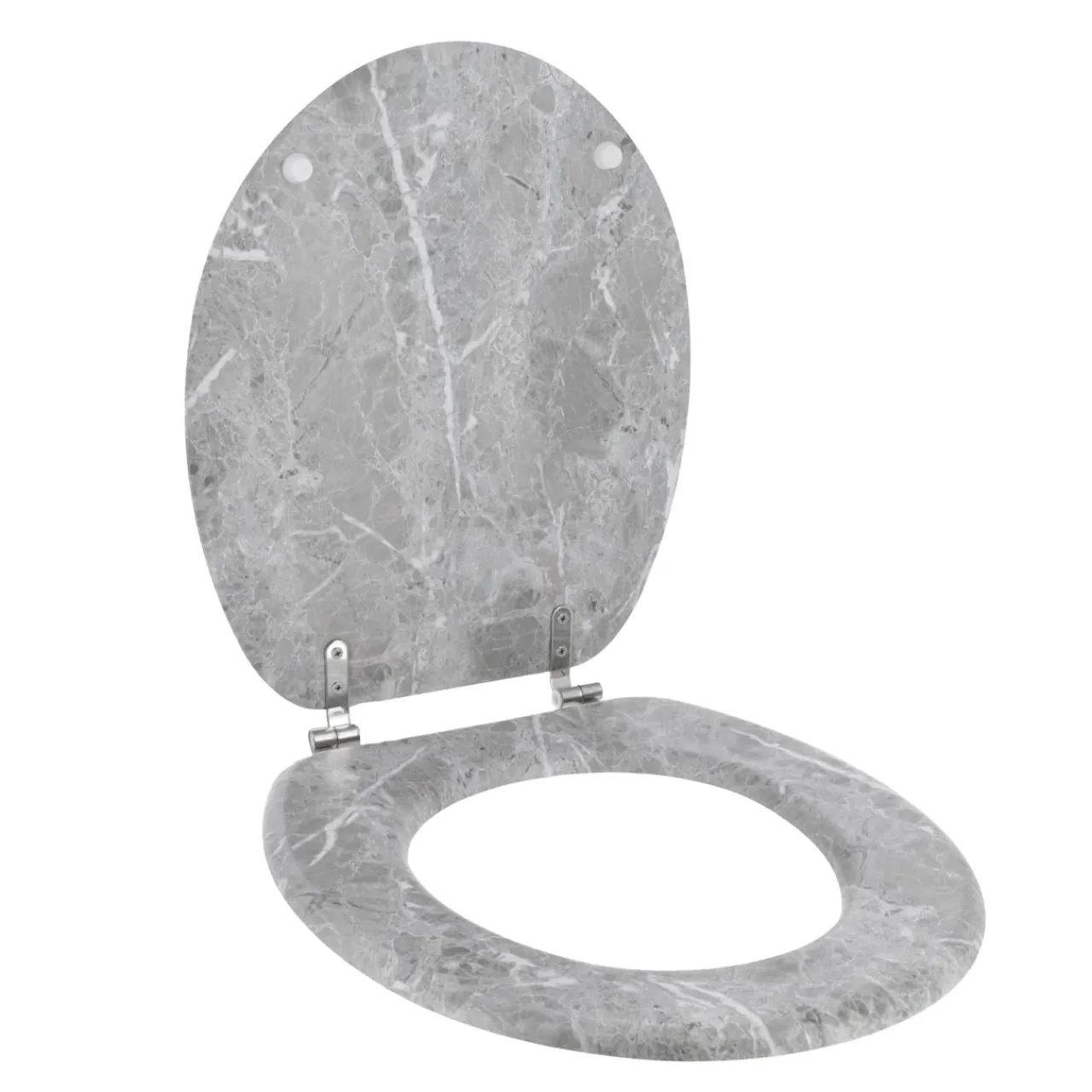 Accessoire Wc|TENDANCE Abattant WC 18 pouces MDF Façon Marbre Gris