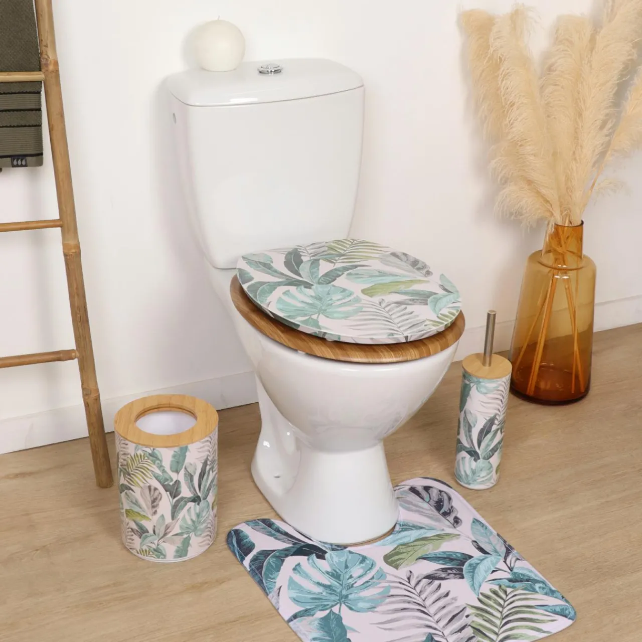 Accessoire Wc|TENDANCE Abattant WC 18 pouces MDF Jardin d'hiver Vert