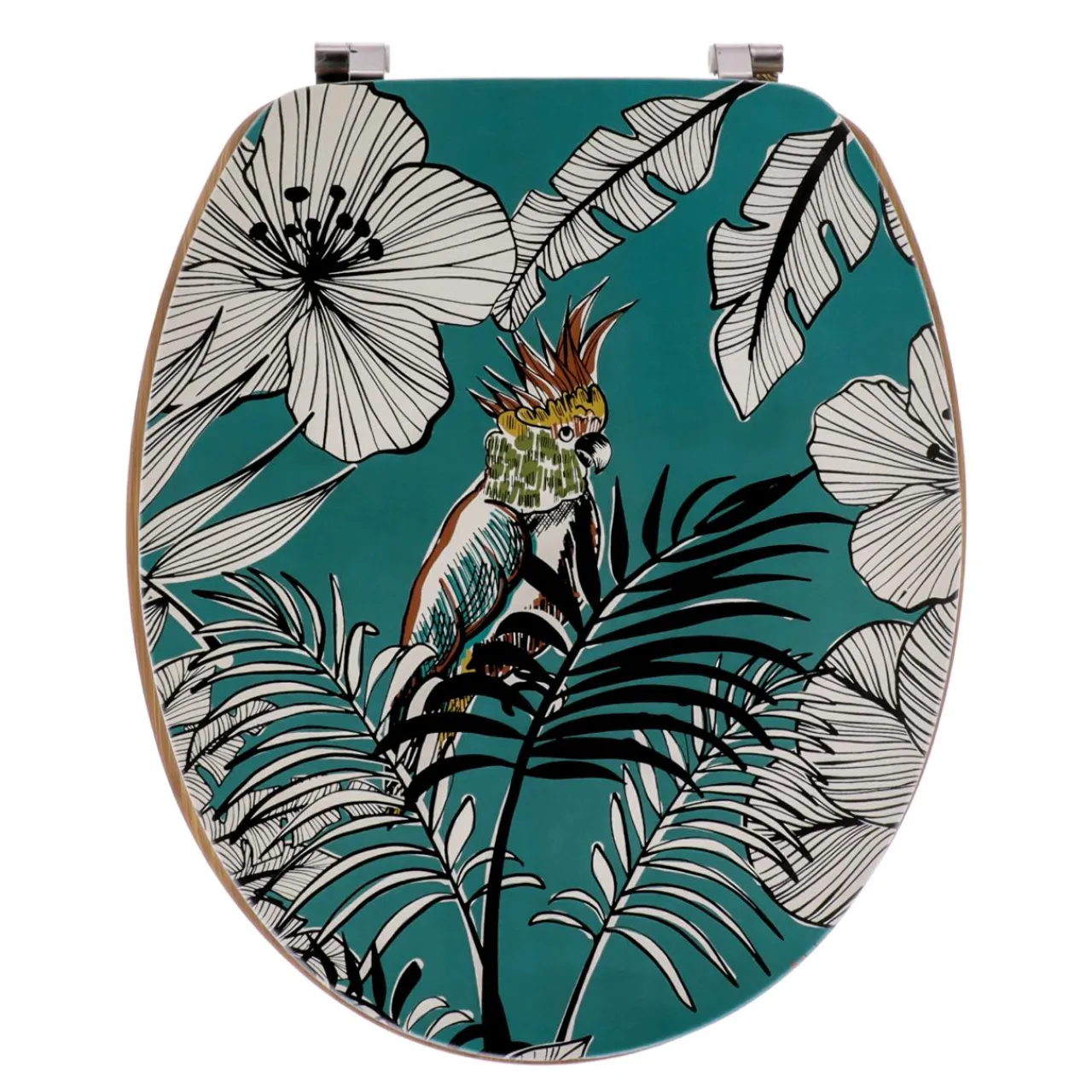 Accessoire Wc|TENDANCE Abattant WC 18 pouces MDF Jungle Fever Bleu