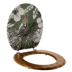Accessoire Wc|TENDANCE Abattant WC 18 pouces MDF Jungle Fever Vert kaki