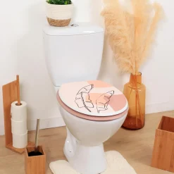 Accessoire Wc|TENDANCE Abattant WC 18 pouces MDF Pluma Rose