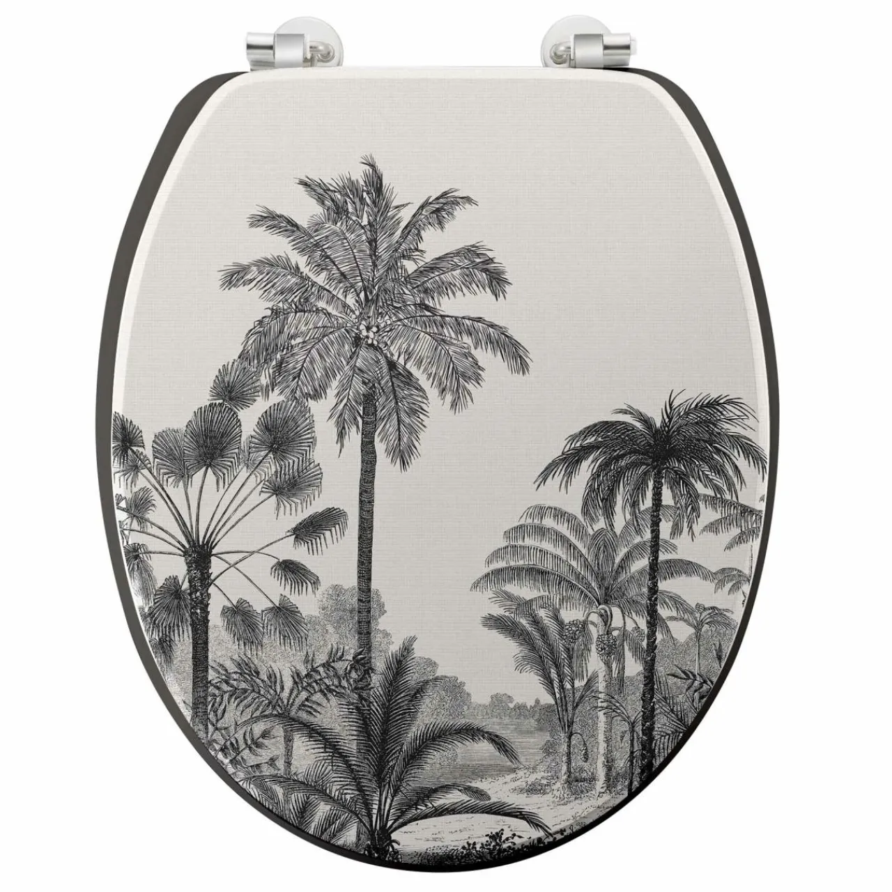 Accessoire Wc|douceur d'intu017drieur Abattant WC bois (37 x 46 cm) Cocoty Noir