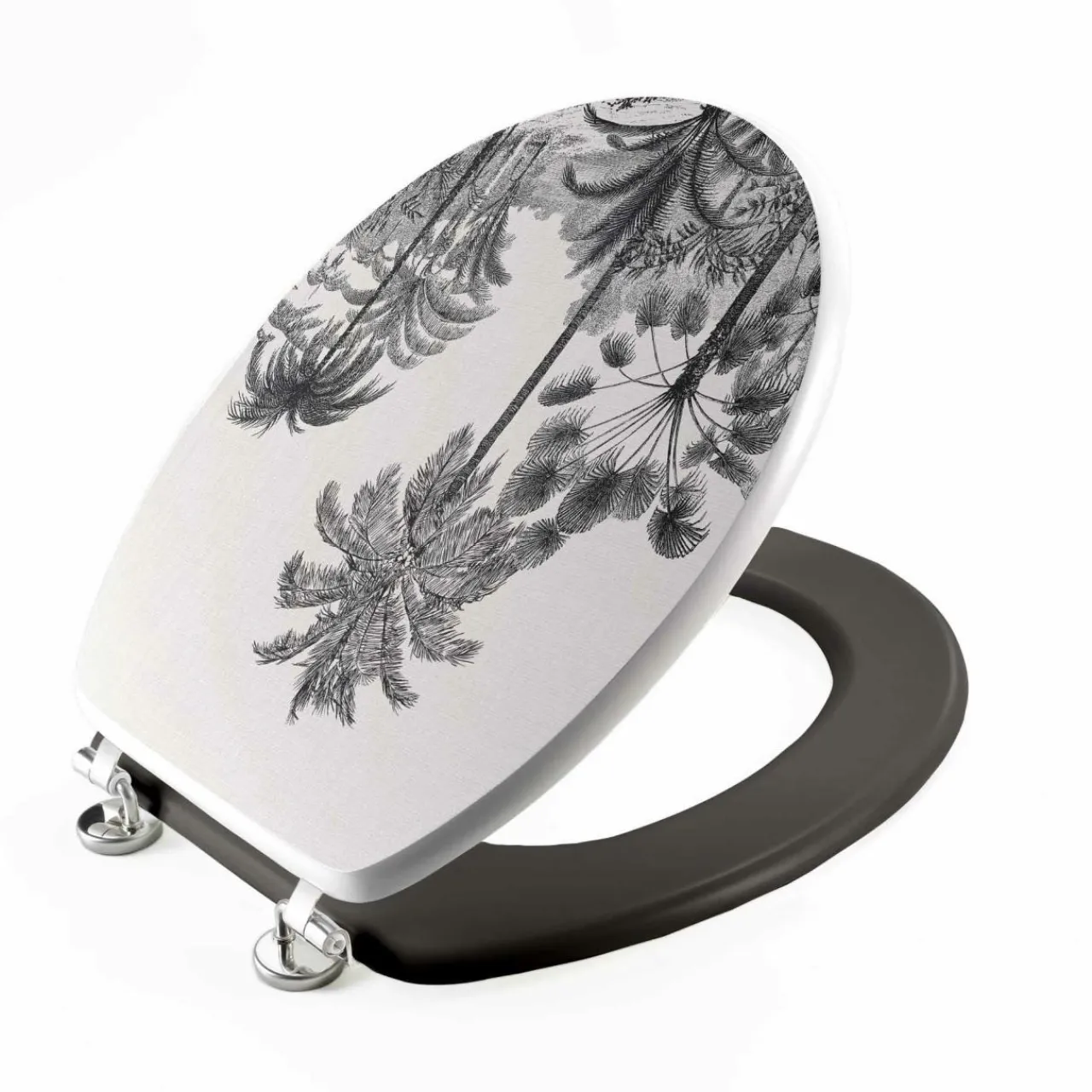 Accessoire Wc|douceur d'intu017drieur Abattant WC bois (37 x 46 cm) Cocoty Noir