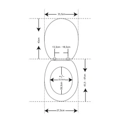 Accessoire Wc|TENDANCE Abattant WC frein de chute 18 pouces MDF Plenitude Noir