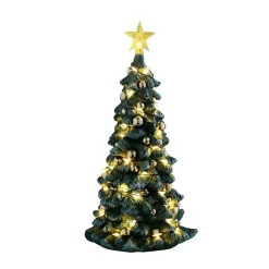Village De Noël Lemax|LEMAX Accessoire lumineux (H16,5 cm) Sapin de Noël enneigé Blanc chaud