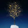Village De Noël Lemax|LEMAX Accessoire lumineux (H24 cm) Arbre Noyer blanc doré