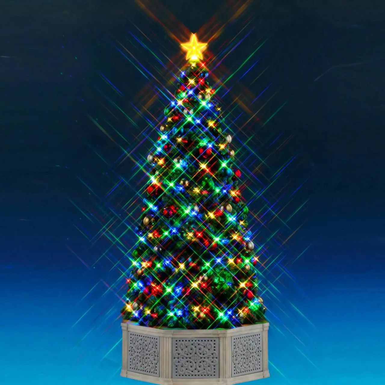 Village De Noël Lemax|LEMAX Accessoire lumineux et musical (H39 cm) Sapin de Noël Bluetooth