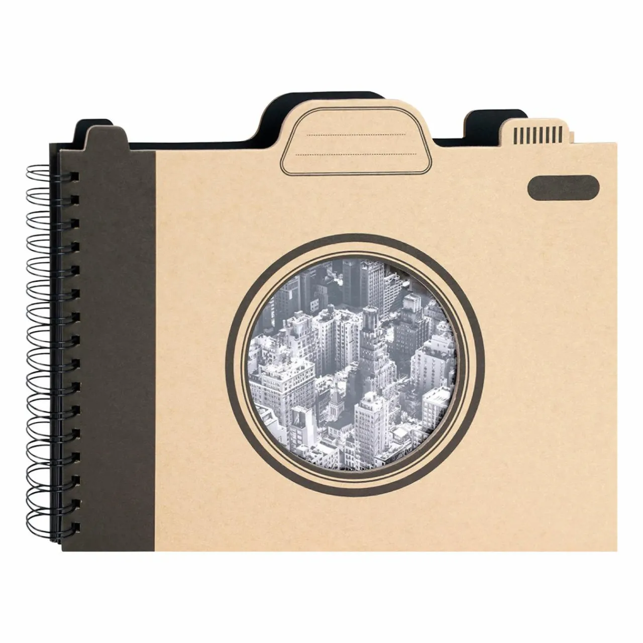 Objet Déco|OSTARIA Album photo spirale 60 pages Appareil photo Vintage Naturel