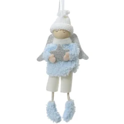 Décoration De Sapin|KAEMINGK Ange à suspendre (H16 cm) Petit Garçon étoilé Bleu