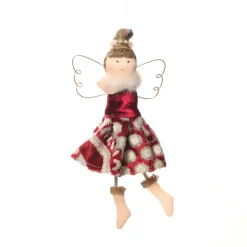 Décoration De Sapin|KAEMINGK Ange de Noël à suspendre (H17 cm) Agathe Bordeaux