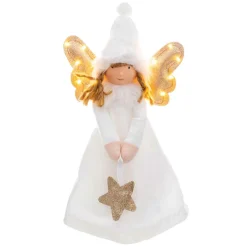Père Noël, Animaux Et Personnage|Feeric Lights & Christmas Ange de Noël lumineux (H28 cm) Ailes scintillantes Blanc