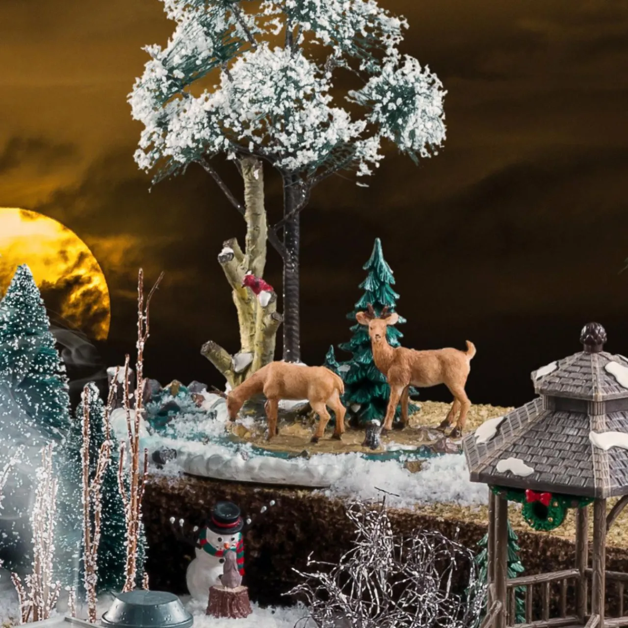 Village De Noël Lemax|LEMAX Animaux Pause Repas