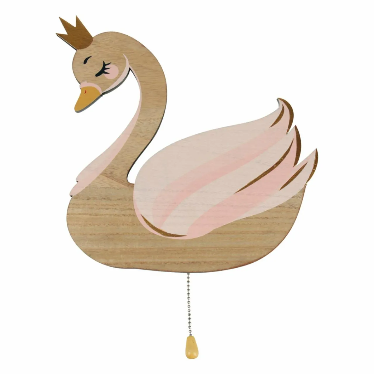 Luminaire Enfant|OSTARIA Applique murale bois Cygne Rose
