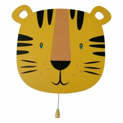 Luminaire Enfant|OSTARIA Applique murale enfant bois (25 x 24 cm) Tigre Orange