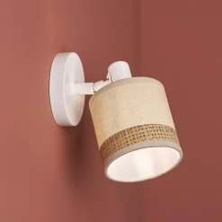 Applique|OSTARIA Applique murale orientable métal et rotin (10 x 17,5 cm) Bohemia Beige