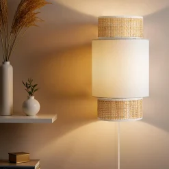 Applique|OSTARIA Applique murale rotin (H33 cm) Gigogne he Blanc