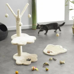 Arbre À Chat, Griffoir|LOVE STORY Arbre à chat avec jouet Ecru