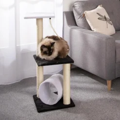 Arbre À Chat, Griffoir|LOVE STORY Arbre à chat avec jouet et tunnel Noir