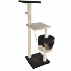 Arbre À Chat, Griffoir|LOVE STORY Arbre à chat avec jouet et niche /Chocolat Ecru