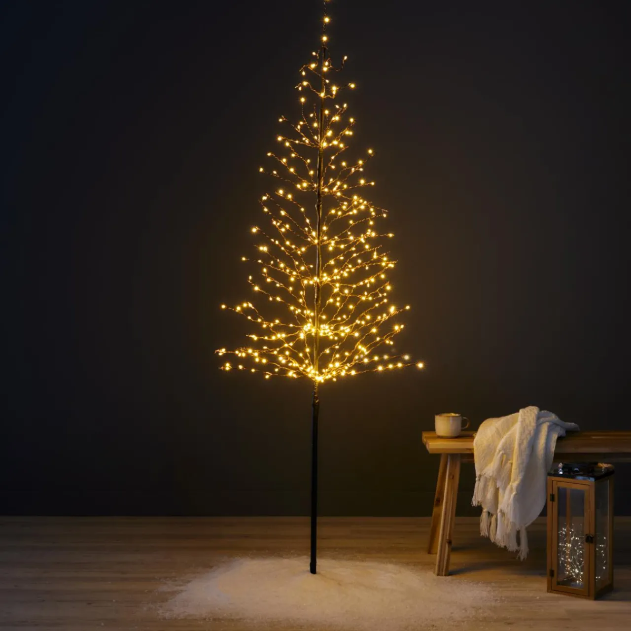 Personnage, Objet Grand Format|Arbre Lumineux|EMINZA Arbre lumineux 360 LED (H180 cm) Sapin d'hiver Blanc Chaud doré