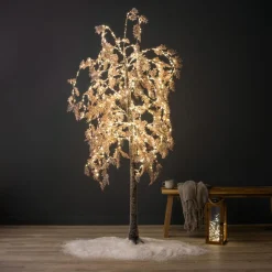 Personnage, Objet Grand Format|Arbre Lumineux|EMINZA Arbre lumineux 600 LED (H200 cm) Saule pleureur Fleur Blanc Blanc chaud