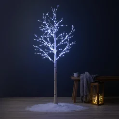 Arbre Lumineux|Arbre Lumineux|EMINZA Arbre lumineux 400 Micro LED (H150 cm) Bouleau Wills Blanc froid