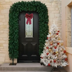 Sapin Grande Taille|Sapin Artificiel De Noël|EMINZA Arche décorative Géante (185 x H240 cm) Branches de sapins Sapin vert