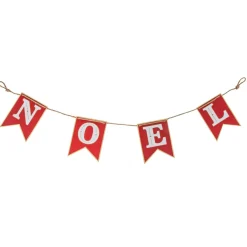 Guirlande Déco|Déco Et Objet De Noël|JJA Banderole de Noël en métal (158 cm) Réveillon Rouge