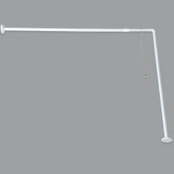 Accessoire Salle De Bain|Rideau De Douche|TENDANCE Barre d'angle pour baignoire extensible Blanc