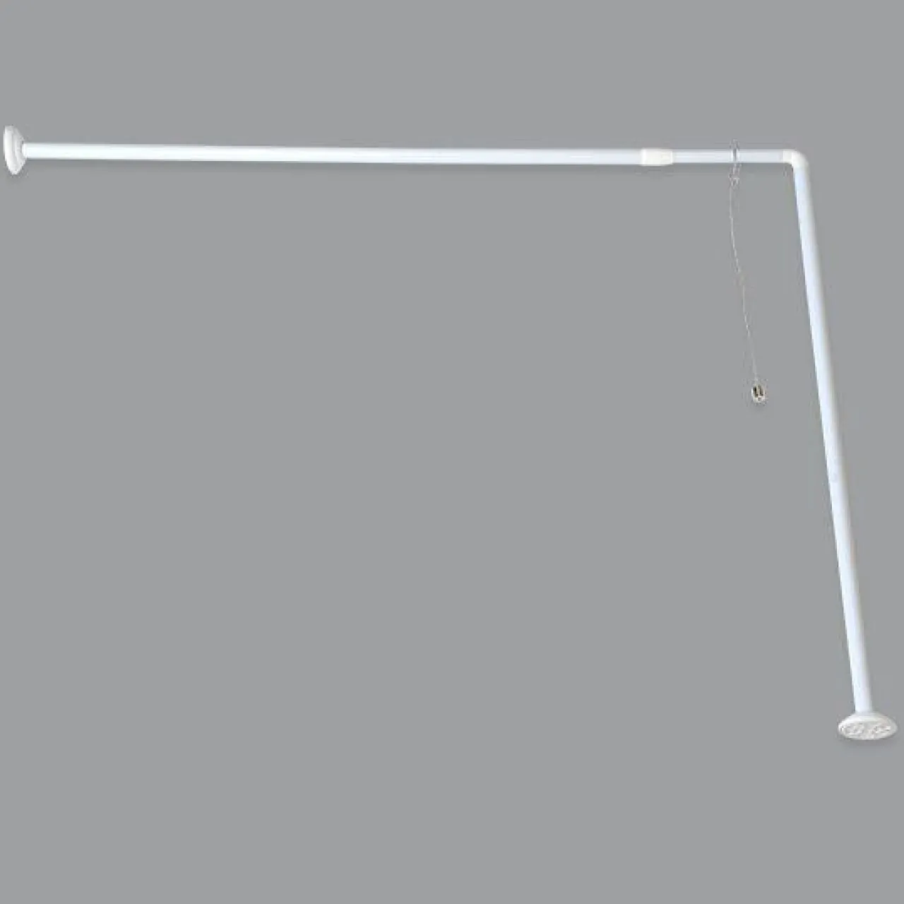 Accessoire Salle De Bain|Rideau De Douche|TENDANCE Barre d'angle pour baignoire extensible Blanc