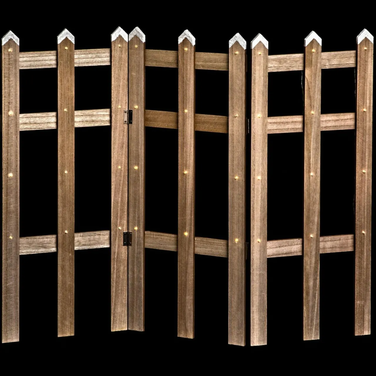 Déco Et Objet De Noël|Déco Et Objet Lumineux|Feeric Lights & Christmas Barrière en bois lumineuse 42 LED (L89 x H59 cm) Blanc chaud