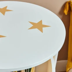 Petit Meuble Enfant|EMINZA Bibliothèque à roulettes enfant bois (H59 cm) Stars he Blanc