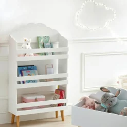 Petit Meuble Enfant|ATMOSPHERA Bibliothèque enfant bois (H100 cm) Nuage he Blanc