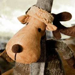 Père Noël, Animaux Et Personnage|KAEMINGK Bloc-porte Renne de Noël (H54 cm) Alexis Marron