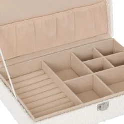 Objet Déco|Atmosphera, cru017dateur d'intu017drieur Boite à bijoux bouclette (28 x 19 cm) Loe he Blanc
