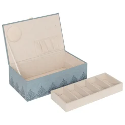 Objet Déco|Atmosphera, cru017dateur d'intu017drieur Boite à couture bois (30 x 10 cm) Wild e Bleu