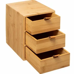 Panier Et Organisateur|5 Five Simply Smart Boite bambou 3 tiroirs (H25 cm) Sury Naturel