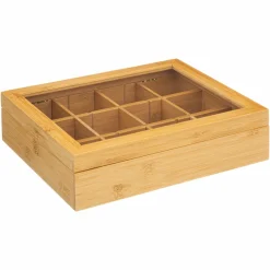 Panier Et Organisateur|Rangement Et Organisateur|5 Five Simply Smart Boite de 12 compartiments amovibles (23 x 28 cm) Bambou Siao Naturel