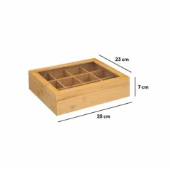 Panier Et Organisateur|Rangement Et Organisateur|5 Five Simply Smart Boite de 12 compartiments amovibles (23 x 28 cm) Bambou Siao Naturel