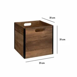 Panier Et Organisateur|5 Five Simply Smart Boite de rangement (31 x 31 x 31 cm) Mano foncé Bois