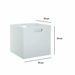 Panier Et Organisateur|ATMOSPHERA Boite de rangement (31 x 31 x 31 cm) Mano he Blanc