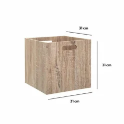 Panier Et Organisateur|ATMOSPHERA Boite de rangement (31 x 31 x 31 cm) Mano bois Naturel