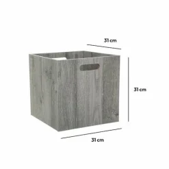 Panier Et Organisateur|ATMOSPHERA Boite de rangement (31 x 31 x 31 cm) Mano e Gris